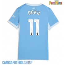 Camisa de time de futebol Manchester City Jeremy Doku #11 Replicas 1º Equipamento Feminina 2026-27 Manga Curta